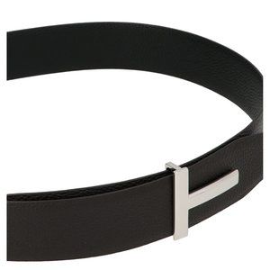 Tom Ford Black Brown T Reversible Belt size 85